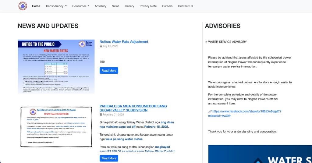 Talisay Water District screenshot